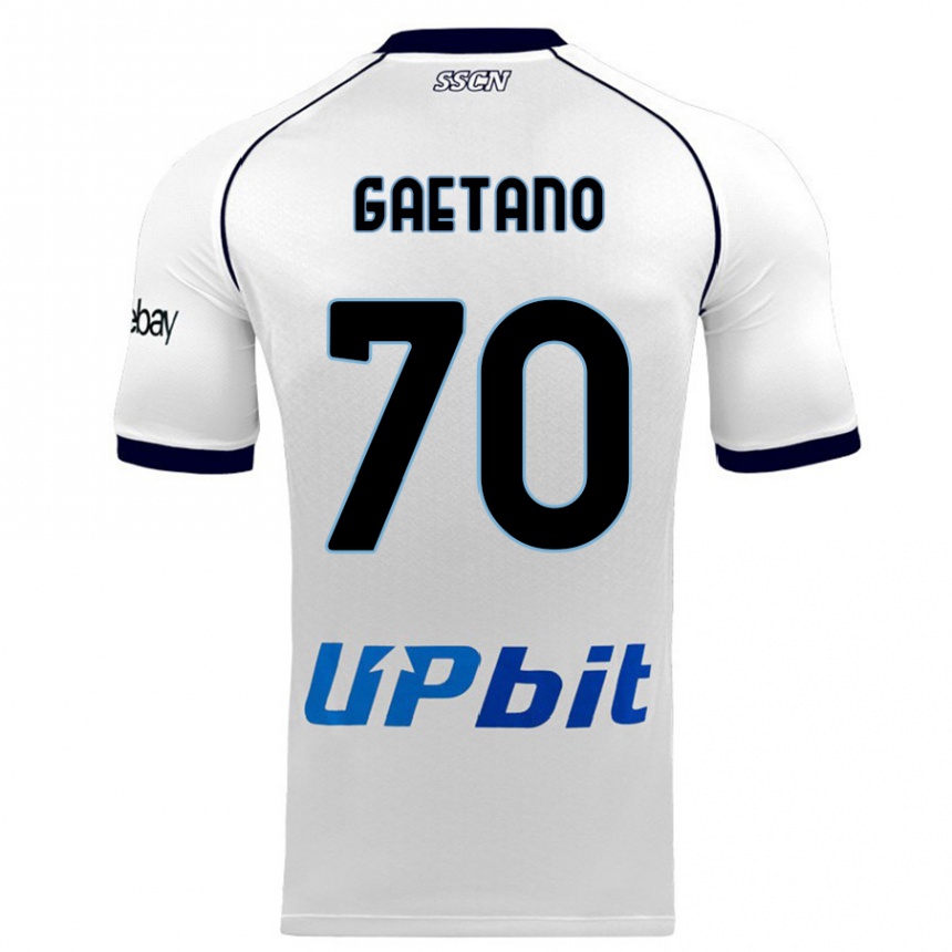 Herren Fußball Gianluca Gaetano #70 Weiß Auswärtstrikot Trikot 2023/24 T-Shirt Luxemburg