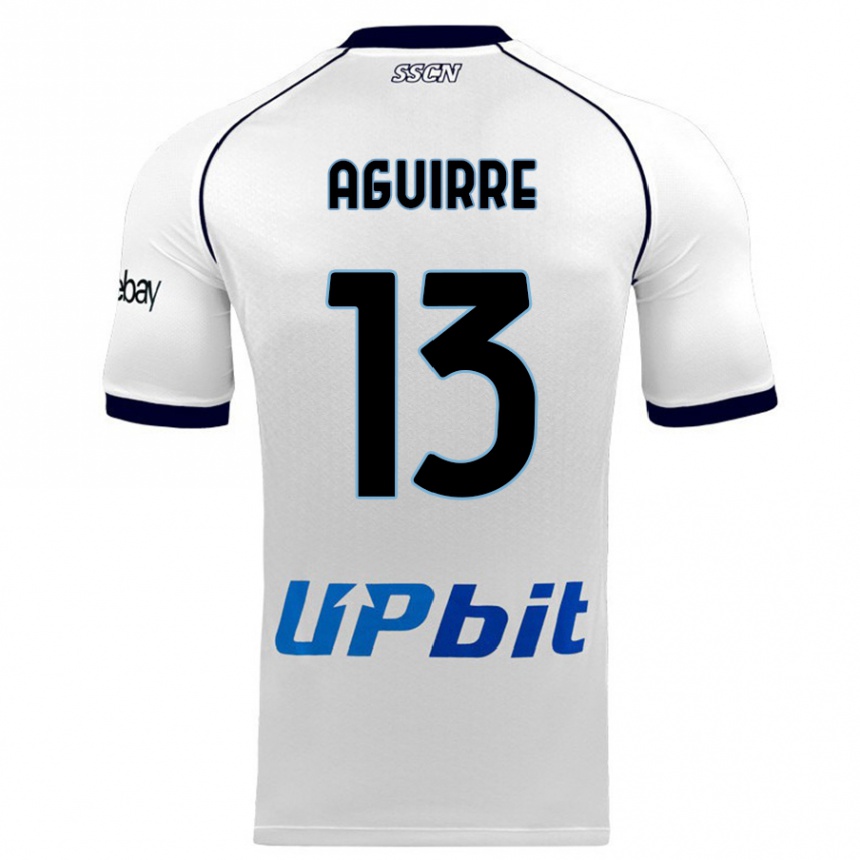 Herren Fußball Yolanda Aguirre #13 Weiß Auswärtstrikot Trikot 2023/24 T-Shirt Luxemburg