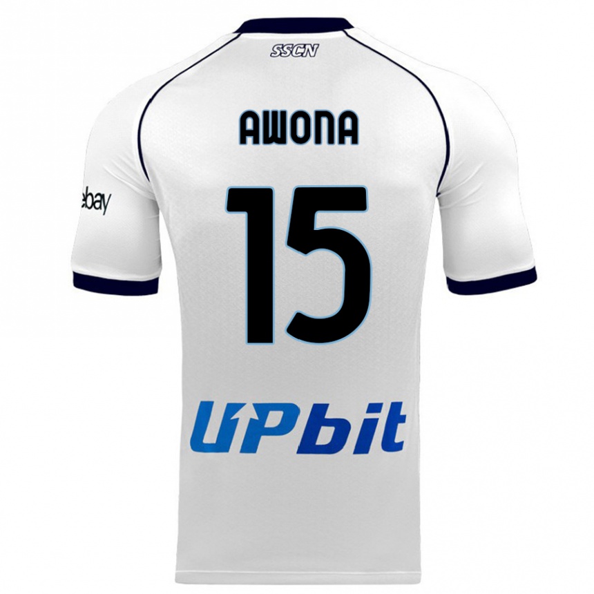 Herren Fußball Aurelle Awona #15 Weiß Auswärtstrikot Trikot 2023/24 T-Shirt Luxemburg