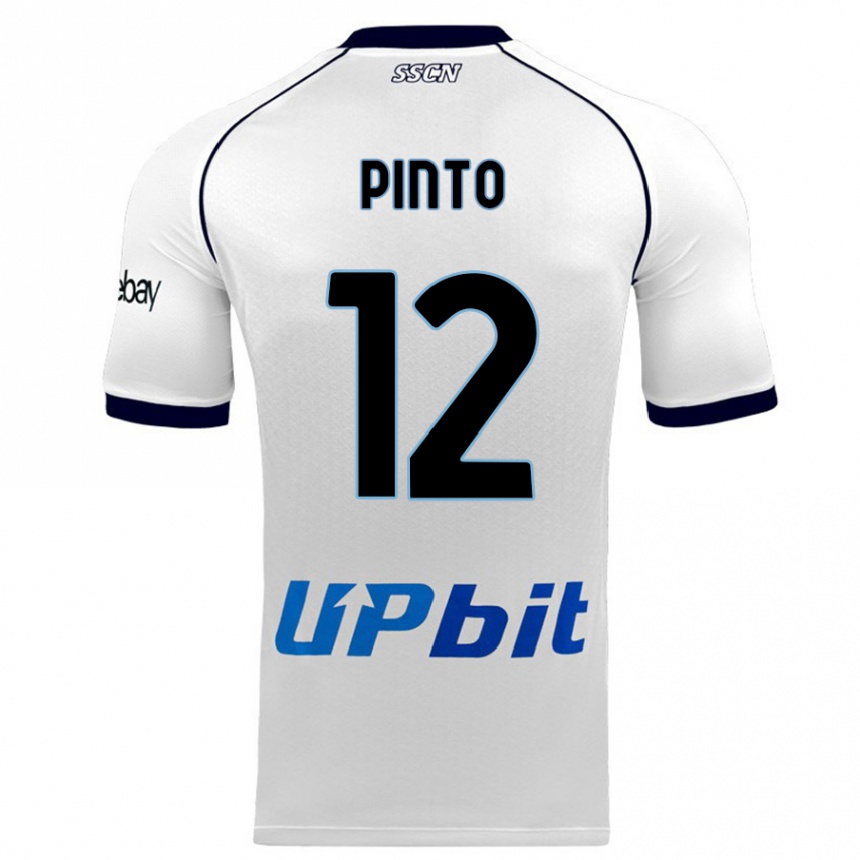 Herren Fußball Ciro Pinto #12 Weiß Auswärtstrikot Trikot 2023/24 T-Shirt Luxemburg