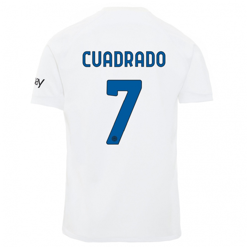Herren Fußball Juan Cuadrado #7 Weiß Auswärtstrikot Trikot 2023/24 T-Shirt Luxemburg