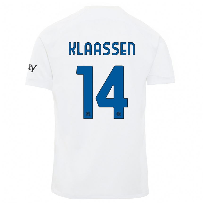 Herren Fußball Davy Klaassen #14 Weiß Auswärtstrikot Trikot 2023/24 T-Shirt Luxemburg