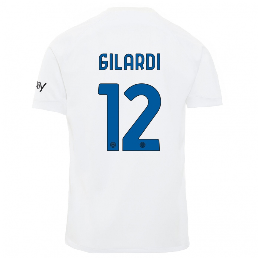 Herren Fußball Astrid Gilardi #12 Weiß Auswärtstrikot Trikot 2023/24 T-Shirt Luxemburg