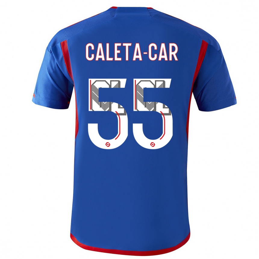 Herren Fußball Duje Caleta-Car #55 Blau Rot Auswärtstrikot Trikot 2023/24 T-Shirt Luxemburg