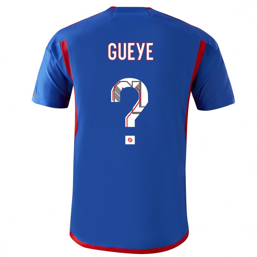 Herren Fußball Thiema Gueye #0 Blau Rot Auswärtstrikot Trikot 2023/24 T-Shirt Luxemburg