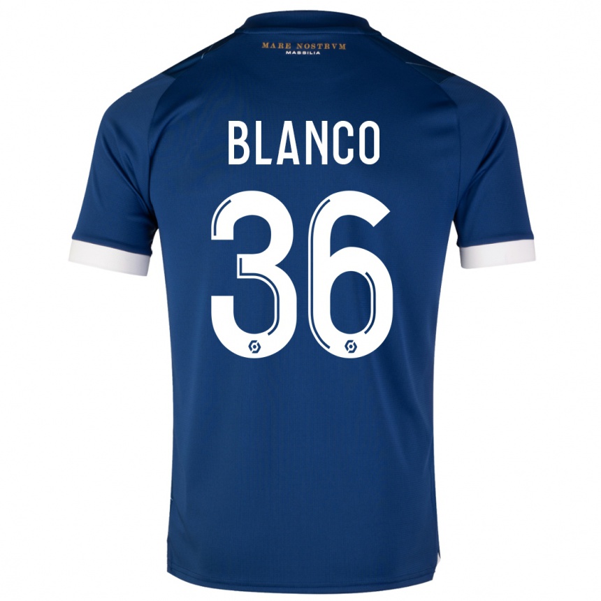 Herren Fußball Ruben Blanco #36 Dunkelblau Auswärtstrikot Trikot 2023/24 T-Shirt Luxemburg