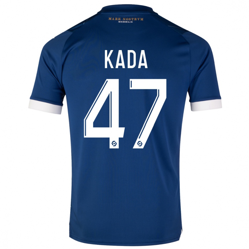 Herren Fußball Joakim Kada #47 Dunkelblau Auswärtstrikot Trikot 2023/24 T-Shirt Luxemburg