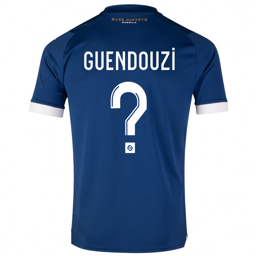 Herren Fußball Milan Guendouzi #0 Dunkelblau Auswärtstrikot Trikot 2023/24 T-Shirt Luxemburg