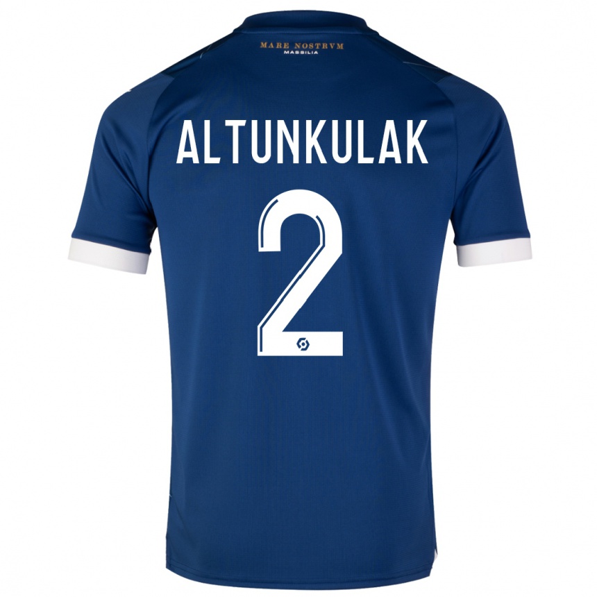 Herren Fußball Selen Altunkulak #2 Dunkelblau Auswärtstrikot Trikot 2023/24 T-Shirt Luxemburg