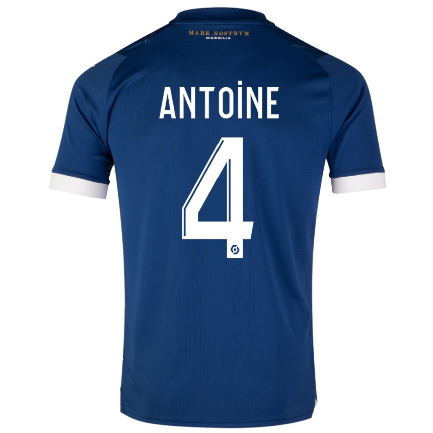 Herren Fußball Maud Antoine #4 Dunkelblau Auswärtstrikot Trikot 2023/24 T-Shirt Luxemburg