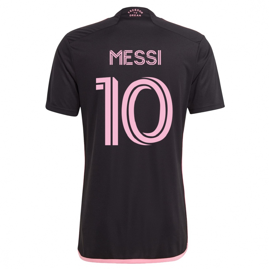 Herren Fußball Lionel Messi #10 Schwarz Auswärtstrikot Trikot 2023/24 T-Shirt Luxemburg