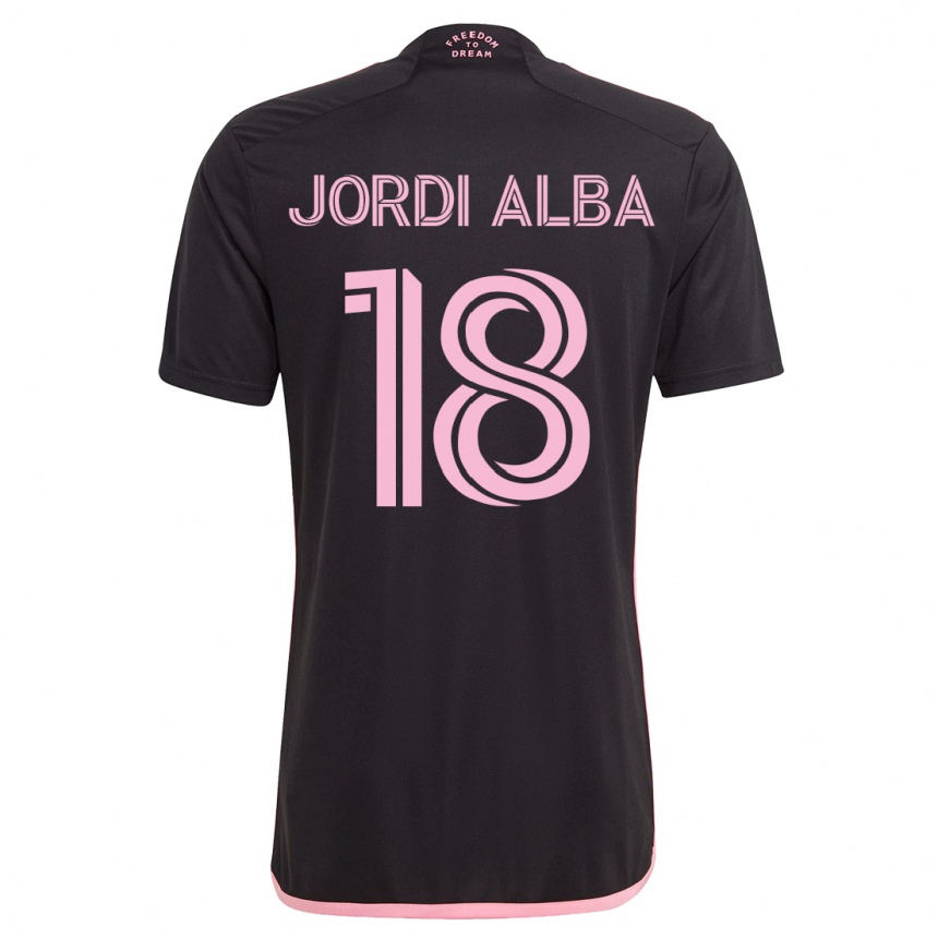 Herren Fußball Jordi Alba #18 Schwarz Auswärtstrikot Trikot 2023/24 T-Shirt Luxemburg