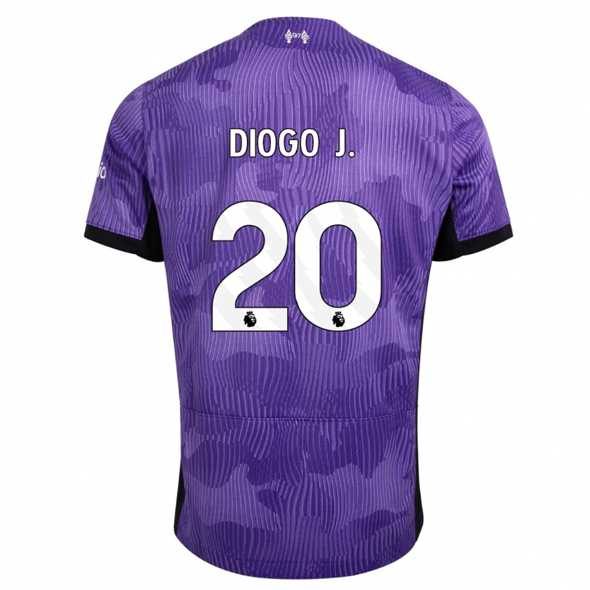 Herren Fußball Diogo Jota #20 Lila Ausweichtrikot Trikot 2023/24 T-Shirt Luxemburg