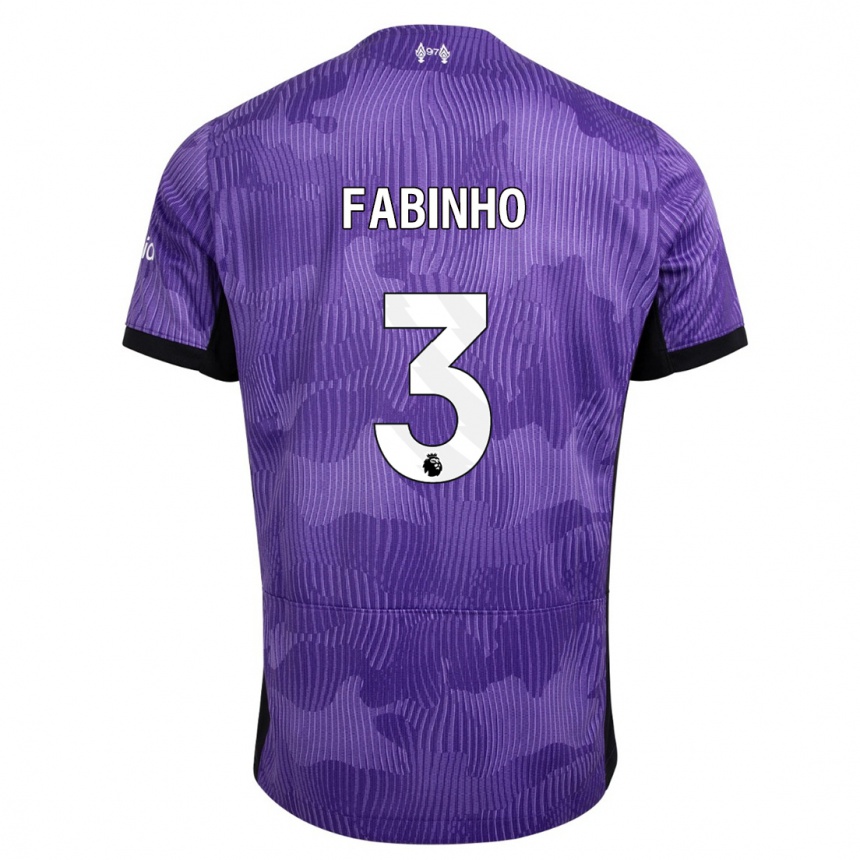 Herren Fußball Fabinho #3 Lila Ausweichtrikot Trikot 2023/24 T-Shirt Luxemburg