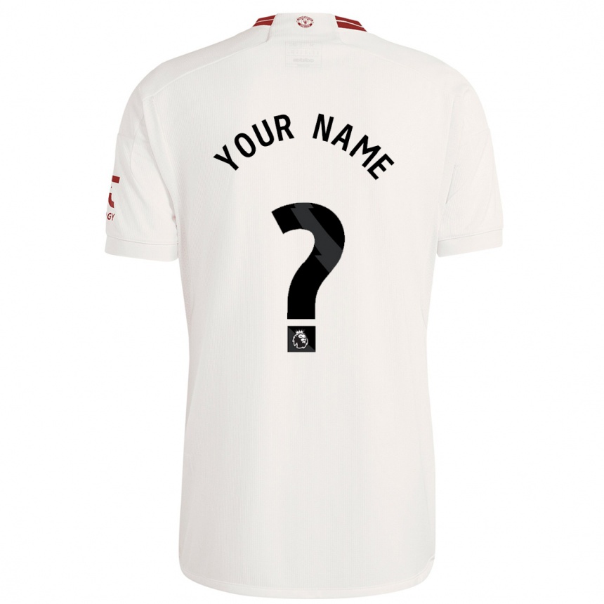 Herren Fußball Ihren Namen #0 Weiß Ausweichtrikot Trikot 2023/24 T-Shirt Luxemburg