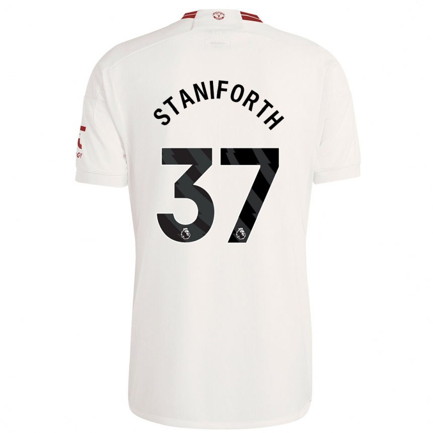 Herren Fußball Lucy Staniforth #37 Weiß Ausweichtrikot Trikot 2023/24 T-Shirt Luxemburg