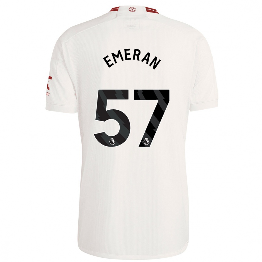 Herren Fußball Noam Emeran #57 Weiß Ausweichtrikot Trikot 2023/24 T-Shirt Luxemburg