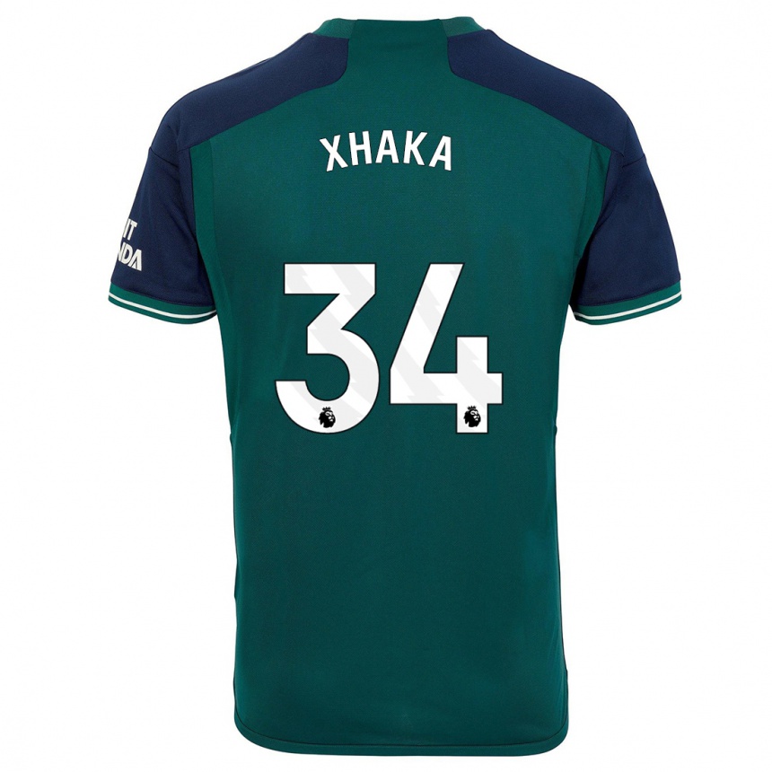 Herren Fußball Granit Xhaka #34 Grün Ausweichtrikot Trikot 2023/24 T-Shirt Luxemburg