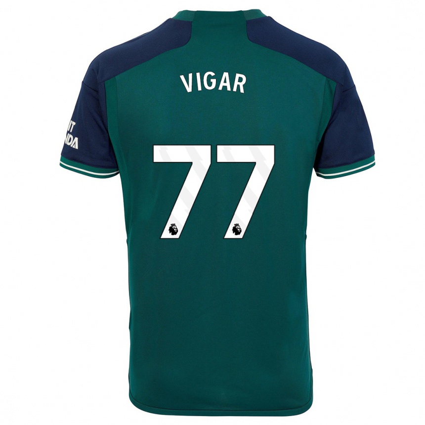 Herren Fußball Billy Vigar #77 Grün Ausweichtrikot Trikot 2023/24 T-Shirt Luxemburg