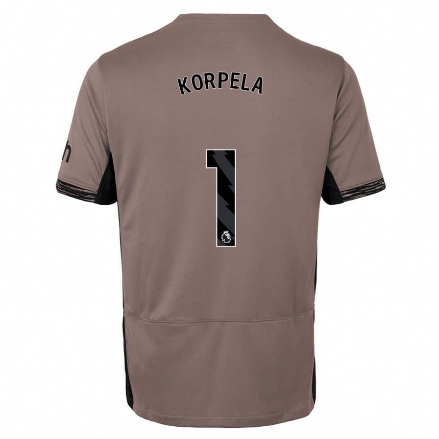 Herren Fußball Tinja-Riikka Korpela #1 Dunkelbeige Ausweichtrikot Trikot 2023/24 T-Shirt Luxemburg