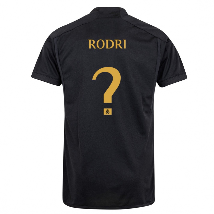 Herren Fußball Rodri #0 Schwarz Ausweichtrikot Trikot 2023/24 T-Shirt Luxemburg