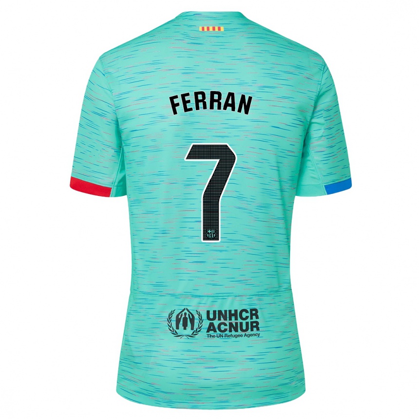 Herren Fußball Ferran Torres #7 Helles Aqua Ausweichtrikot Trikot 2023/24 T-Shirt Luxemburg