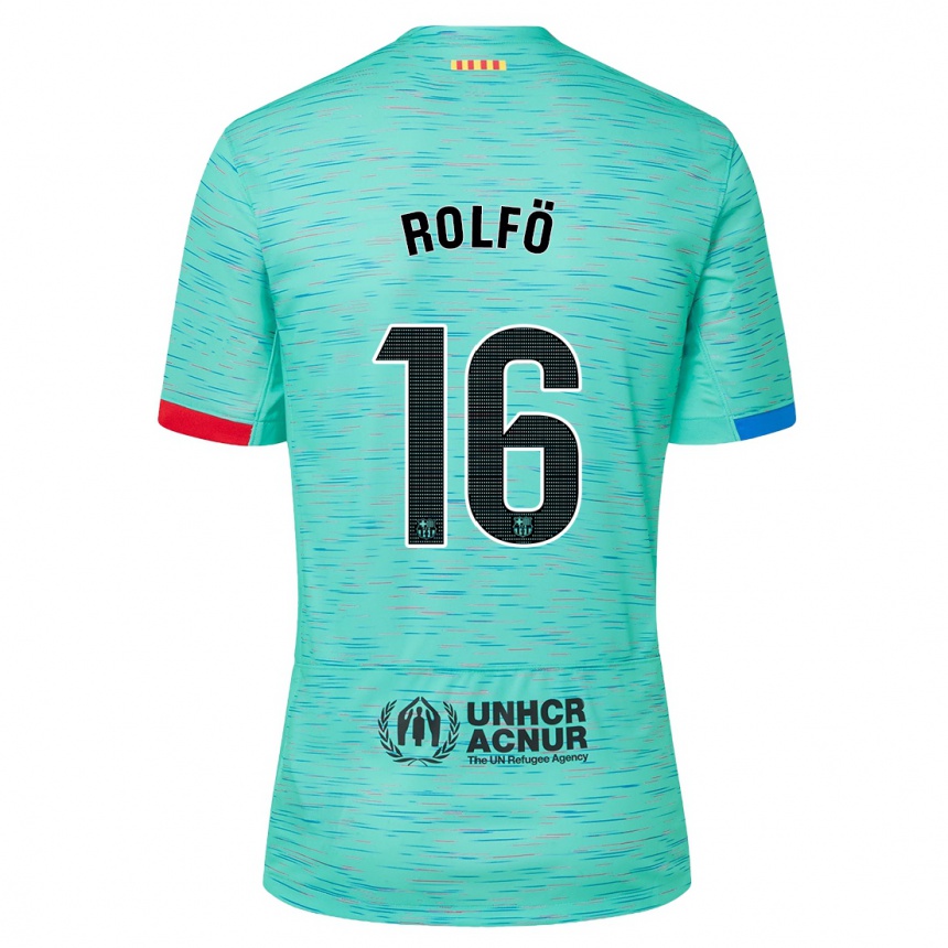 Herren Fußball Fridolina Rolfo #16 Helles Aqua Ausweichtrikot Trikot 2023/24 T-Shirt Luxemburg