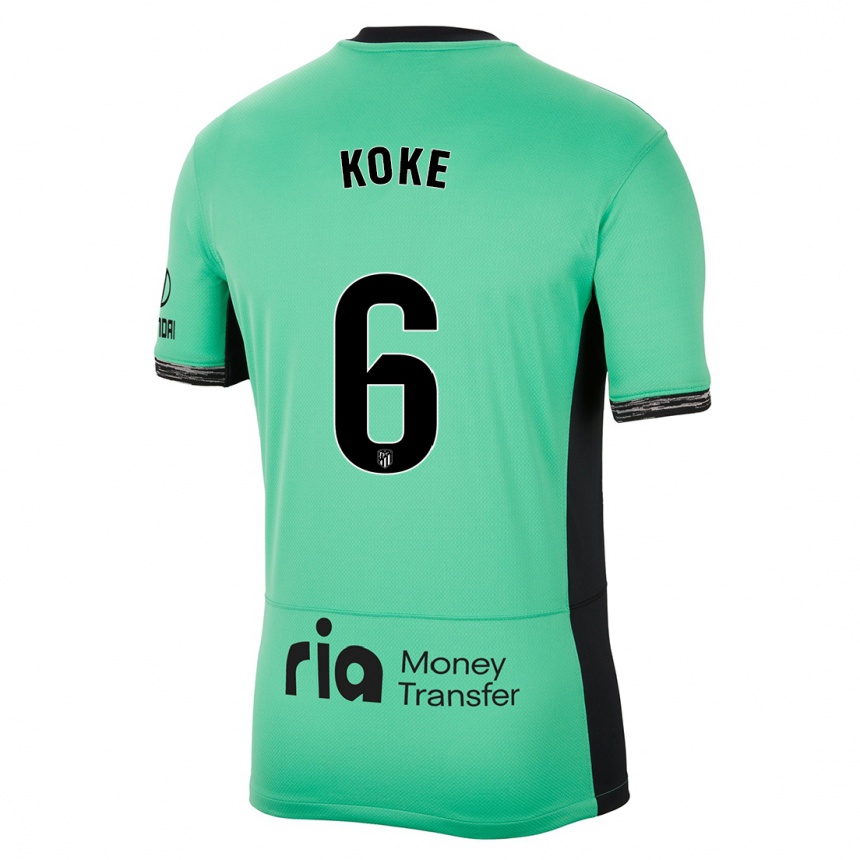 Herren Fußball Koke #6 Frühlingsgrün Ausweichtrikot Trikot 2023/24 T-Shirt Luxemburg