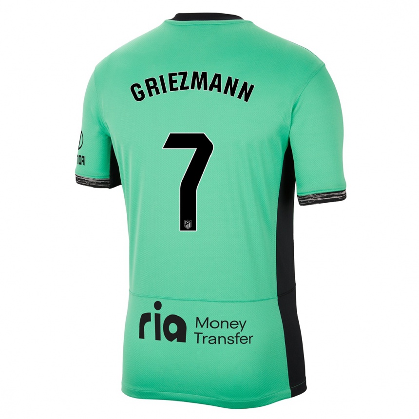 Herren Fußball Antoine Griezmann #7 Frühlingsgrün Ausweichtrikot Trikot 2023/24 T-Shirt Luxemburg
