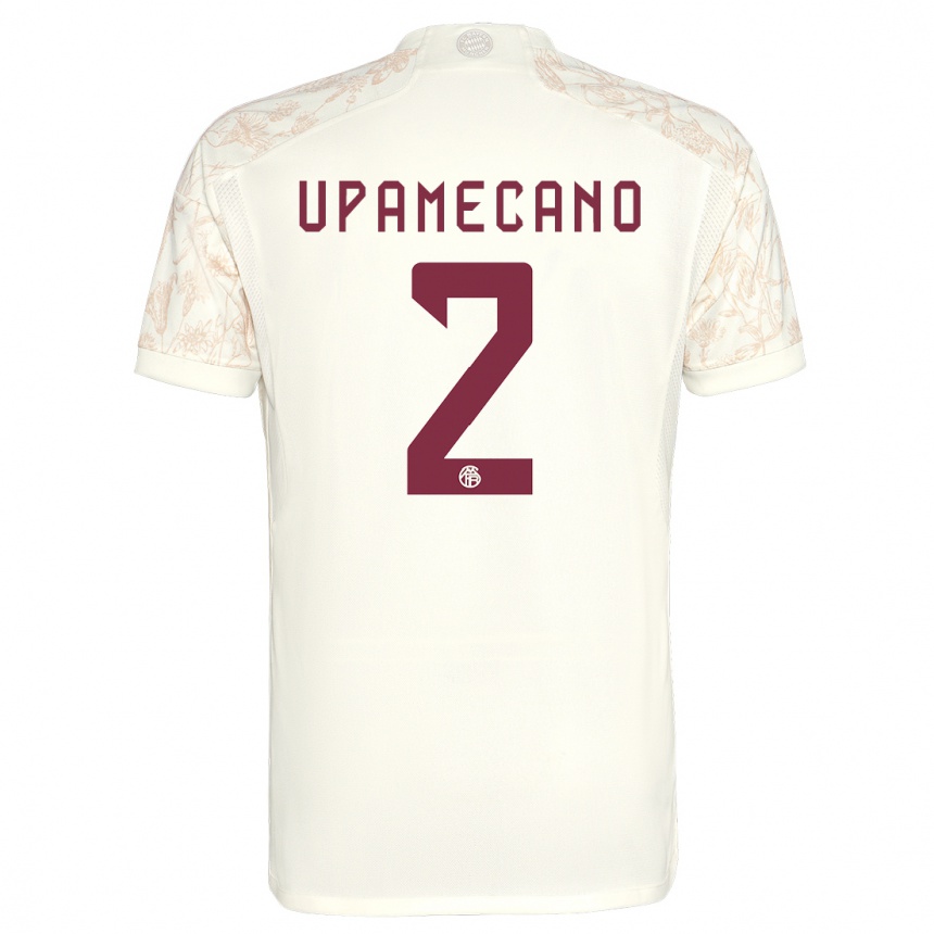 Herren Fußball Dayot Upamecano #2 Cremefarben Ausweichtrikot Trikot 2023/24 T-Shirt Luxemburg