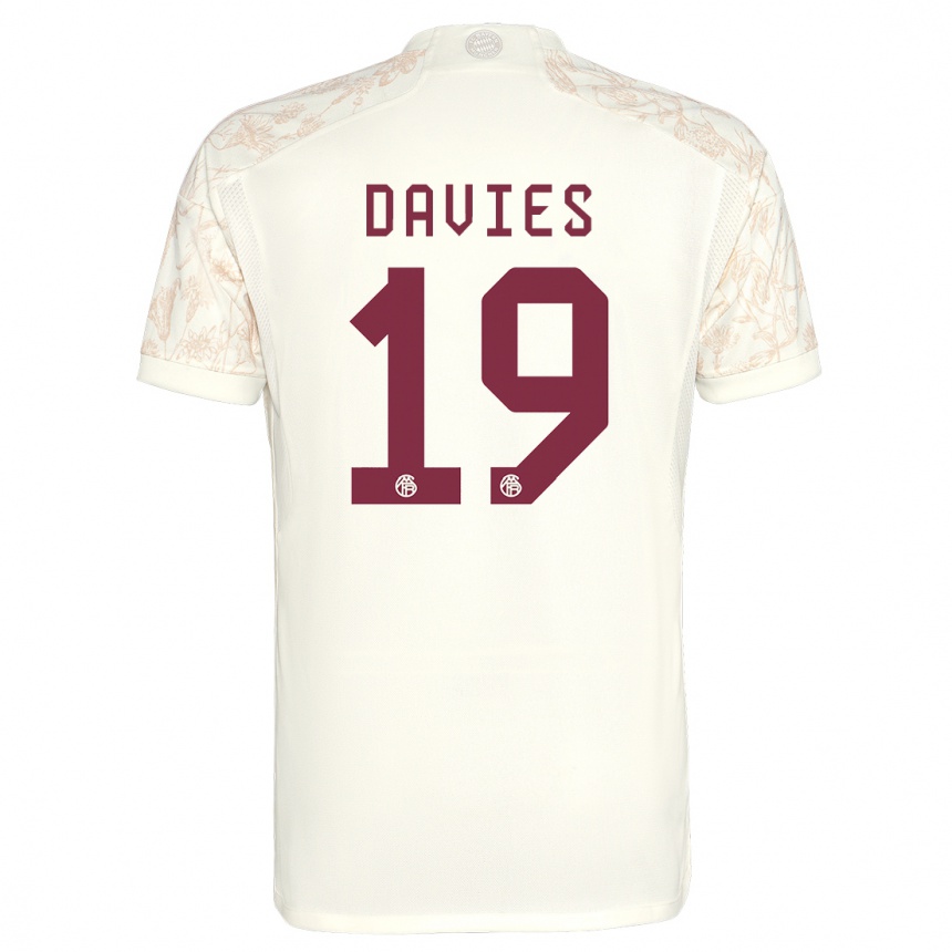 Herren Fußball Alphonso Davies #19 Cremefarben Ausweichtrikot Trikot 2023/24 T-Shirt Luxemburg