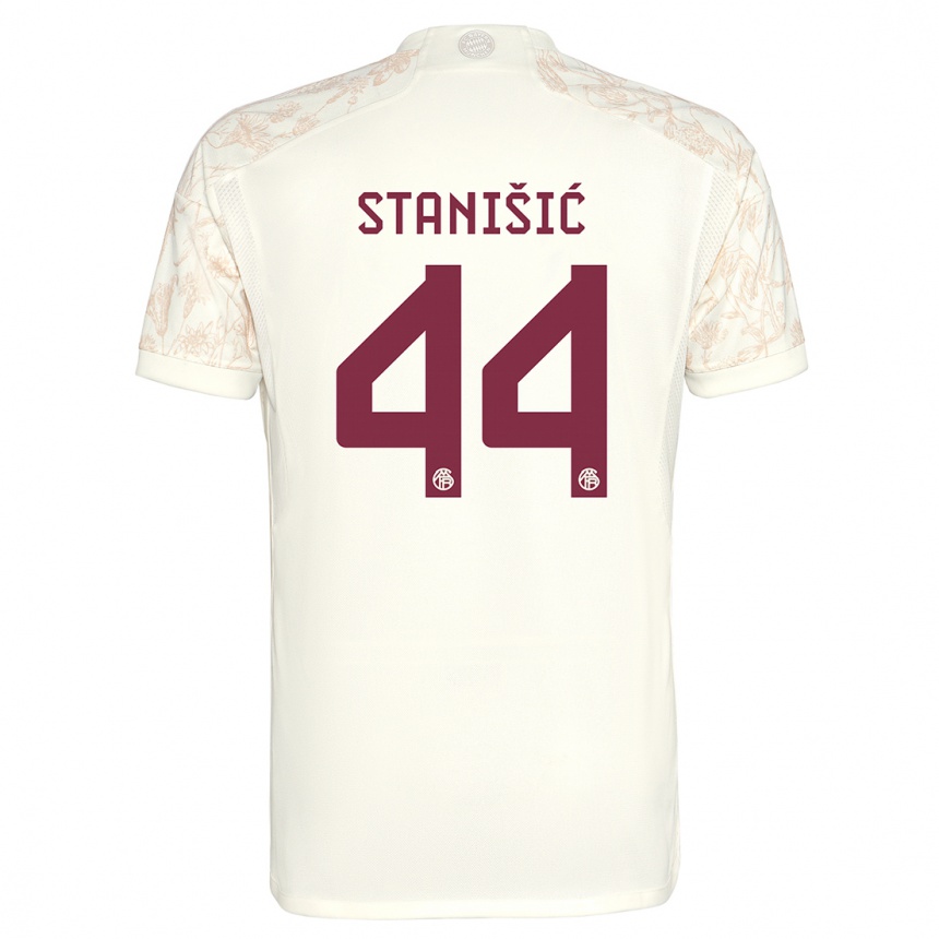 Herren Fußball Josip Stanisic #44 Cremefarben Ausweichtrikot Trikot 2023/24 T-Shirt Luxemburg