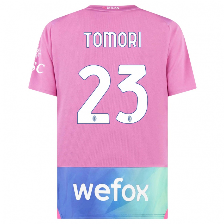 Herren Fußball Fikayo Tomori #23 Pink Lila Ausweichtrikot Trikot 2023/24 T-Shirt Luxemburg