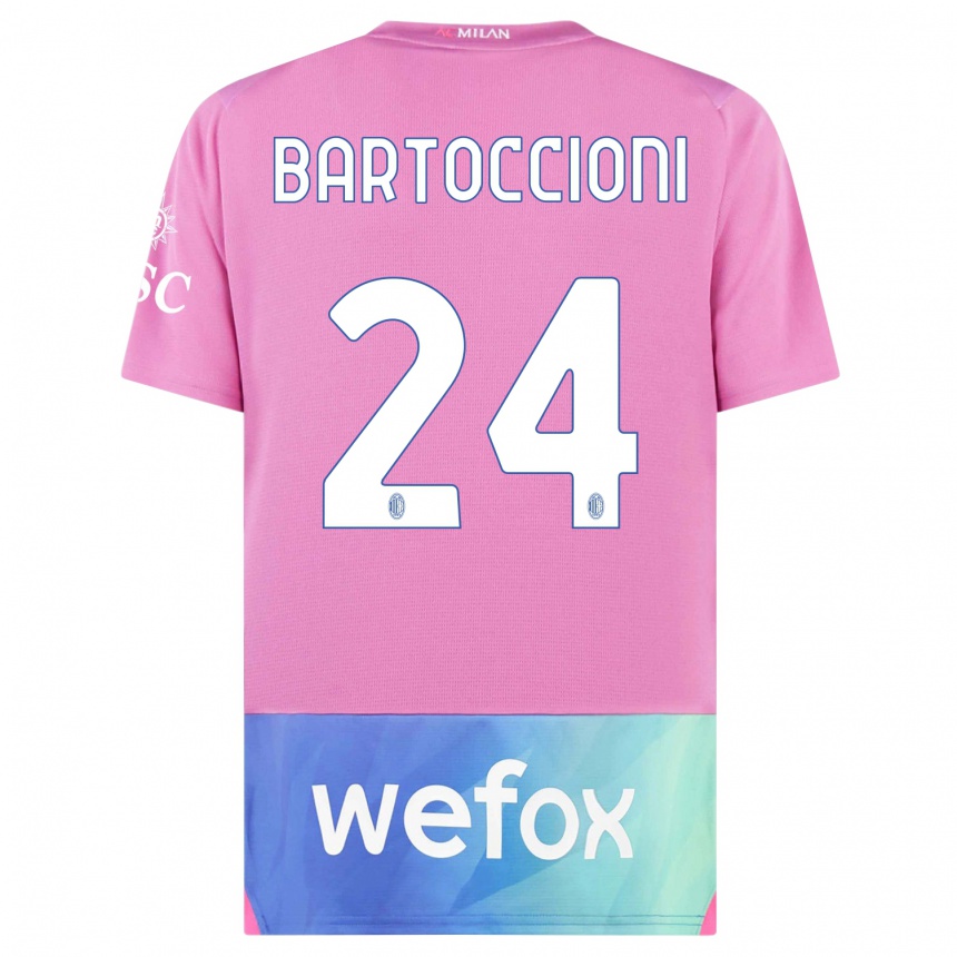 Herren Fußball Andrea Bartoccioni #24 Pink Lila Ausweichtrikot Trikot 2023/24 T-Shirt Luxemburg