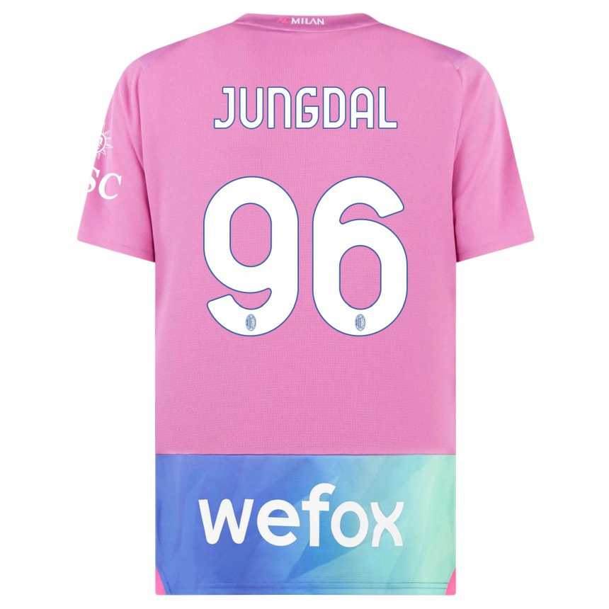 Herren Fußball Andreas Jungdal #96 Pink Lila Ausweichtrikot Trikot 2023/24 T-Shirt Luxemburg