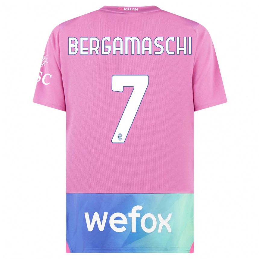 Herren Fußball Valentina Bergamaschi #7 Pink Lila Ausweichtrikot Trikot 2023/24 T-Shirt Luxemburg