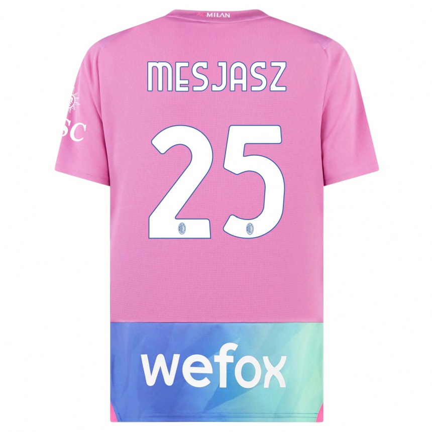 Herren Fußball Malgorzata Mesjasz #25 Pink Lila Ausweichtrikot Trikot 2023/24 T-Shirt Luxemburg