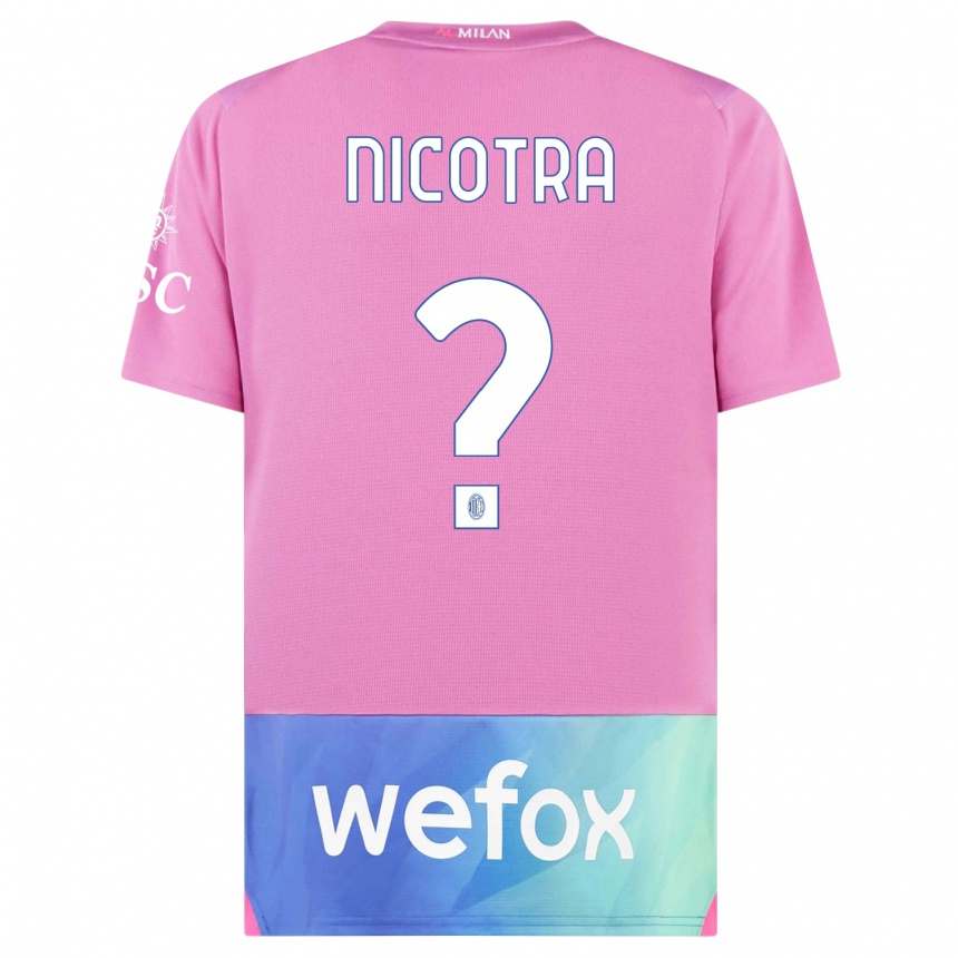 Herren Fußball Riccardo Nicotra #0 Pink Lila Ausweichtrikot Trikot 2023/24 T-Shirt Luxemburg