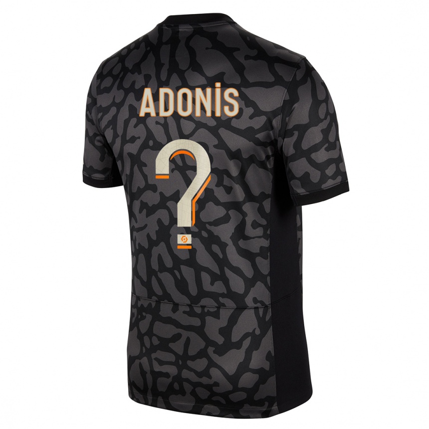 Herren Fußball Erwan Adonis #0 Schwarz Ausweichtrikot Trikot 2023/24 T-Shirt Luxemburg