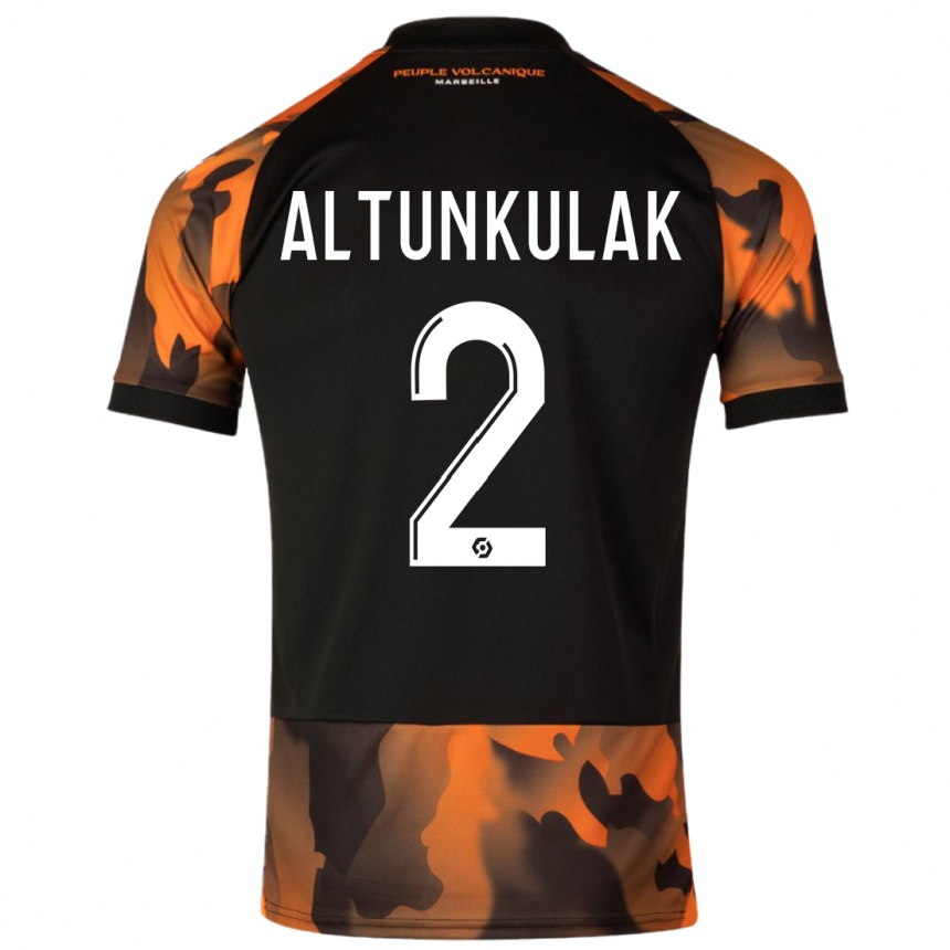 Herren Fußball Selen Altunkulak #2 Schwarzorange Ausweichtrikot Trikot 2023/24 T-Shirt Luxemburg