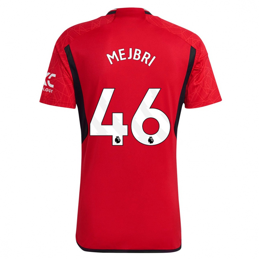 Damen Fußball Hannibal Mejbri #46 Rot Heimtrikot Trikot 2023/24 T-Shirt Luxemburg