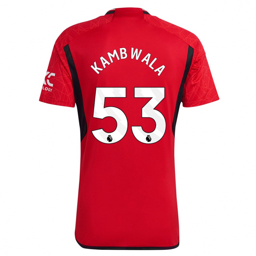 Damen Fußball Willy Kambwala #53 Rot Heimtrikot Trikot 2023/24 T-Shirt Luxemburg