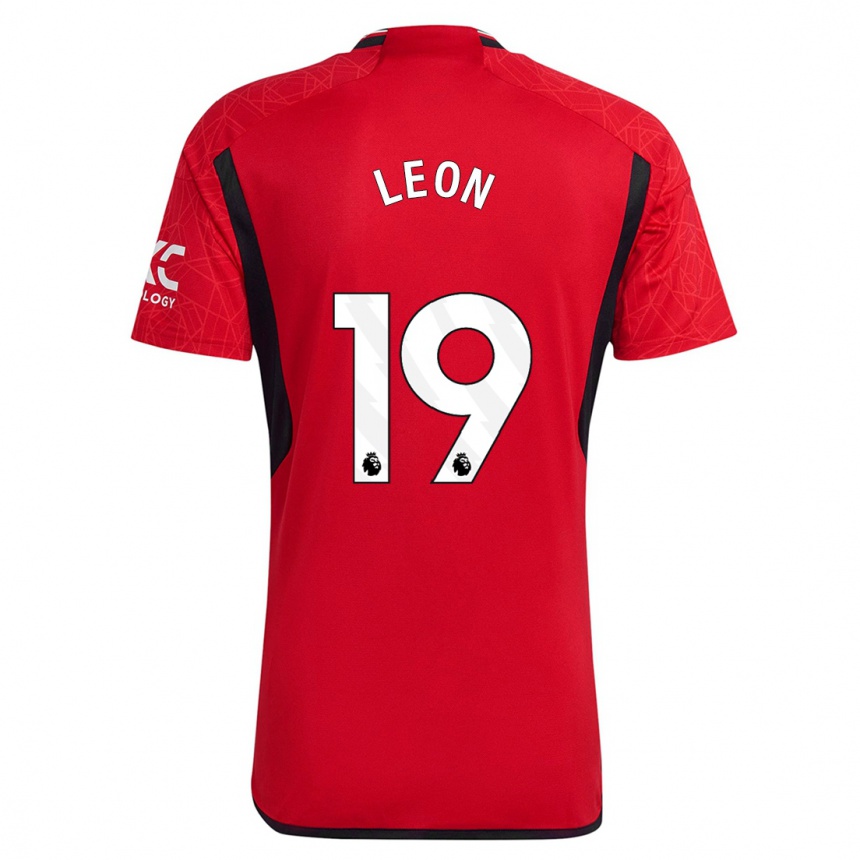 Damen Fußball Adriana Leon #19 Rot Heimtrikot Trikot 2023/24 T-Shirt Luxemburg