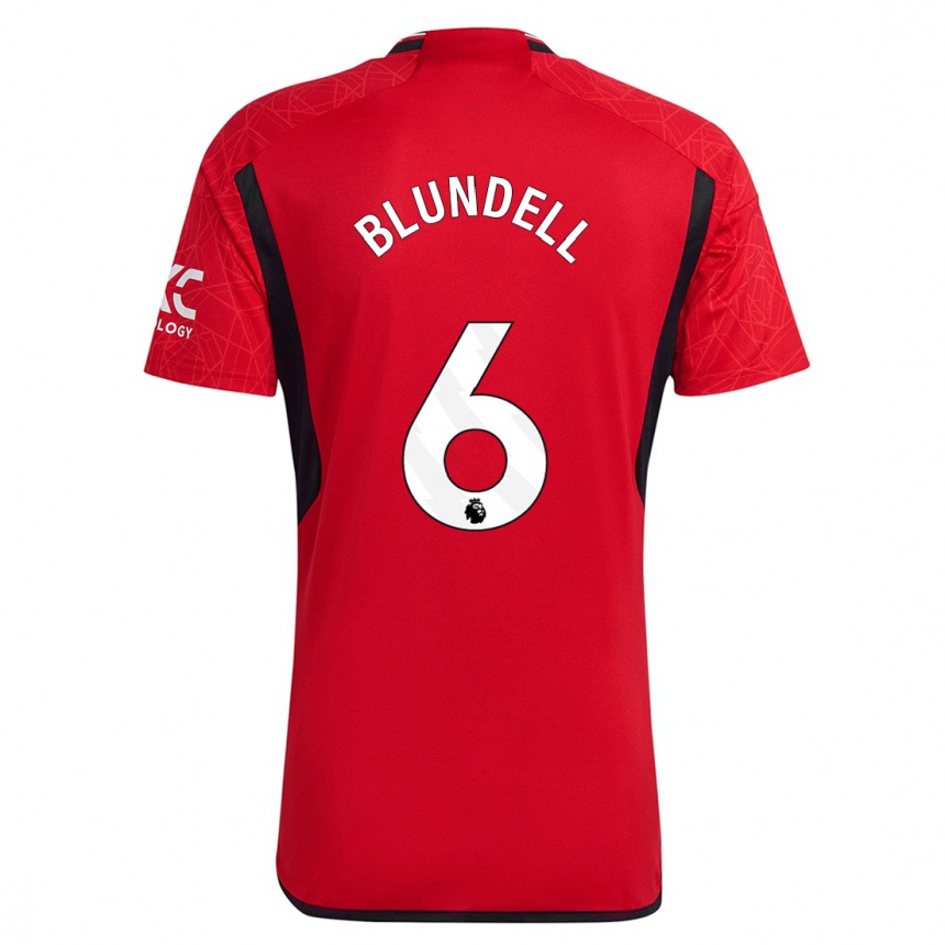 Damen Fußball Hannah Blundell #6 Rot Heimtrikot Trikot 2023/24 T-Shirt Luxemburg