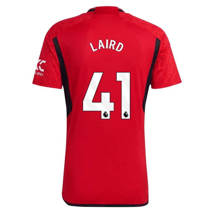 Damen Fußball Ethan Laird #41 Rot Heimtrikot Trikot 2023/24 T-Shirt Luxemburg