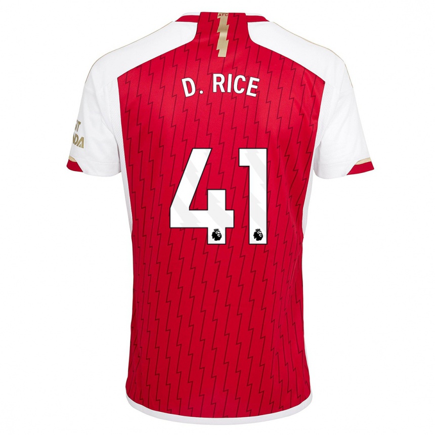 Damen Fußball Declan Rice #41 Rot Heimtrikot Trikot 2023/24 T-Shirt Luxemburg