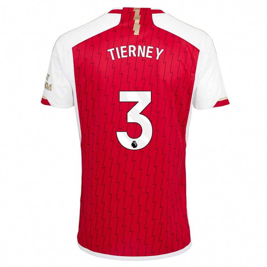 Damen Fußball Kieran Tierney #3 Rot Heimtrikot Trikot 2023/24 T-Shirt Luxemburg