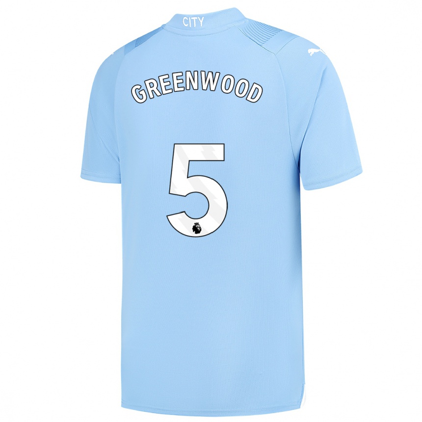 Damen Fußball Alex Greenwood #5 Hellblau Heimtrikot Trikot 2023/24 T-Shirt Luxemburg