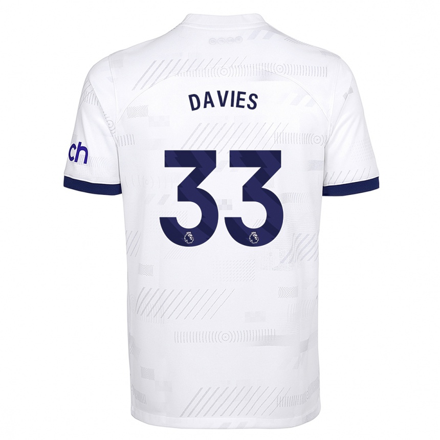 Damen Fußball Ben Davies #33 Weiß Heimtrikot Trikot 2023/24 T-Shirt Luxemburg