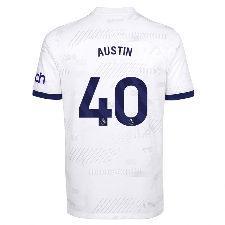 Damen Fußball Brandon Austin #40 Weiß Heimtrikot Trikot 2023/24 T-Shirt Luxemburg
